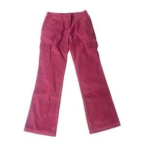 Garnet Hill Berry Red Corduroy Cargo Pants | Size 2